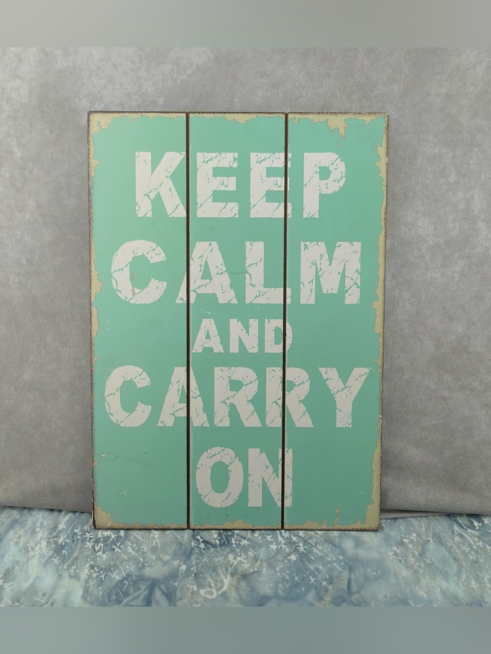 Keep Calm and Carry On Mint Green Wall art at home